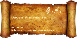 Gecse Annamária névjegykártya